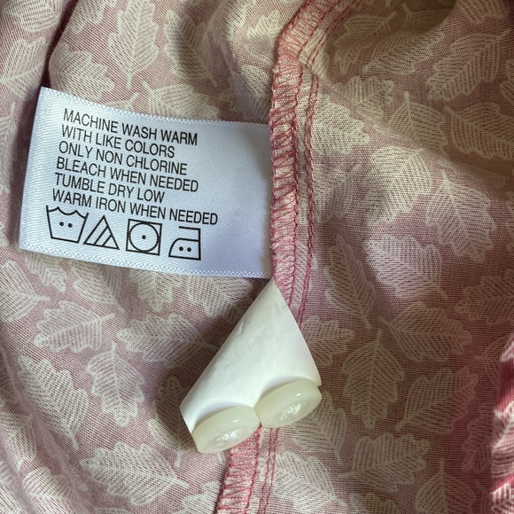 ORVIS Pink Button Up Front Collared Shirt Top Leaves Leaf Design Womens Size 10 - Picture 14 of 16